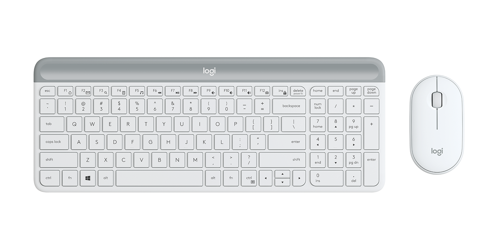 MK470 SLIM COMBO - Off-white - English US (QWERTY)