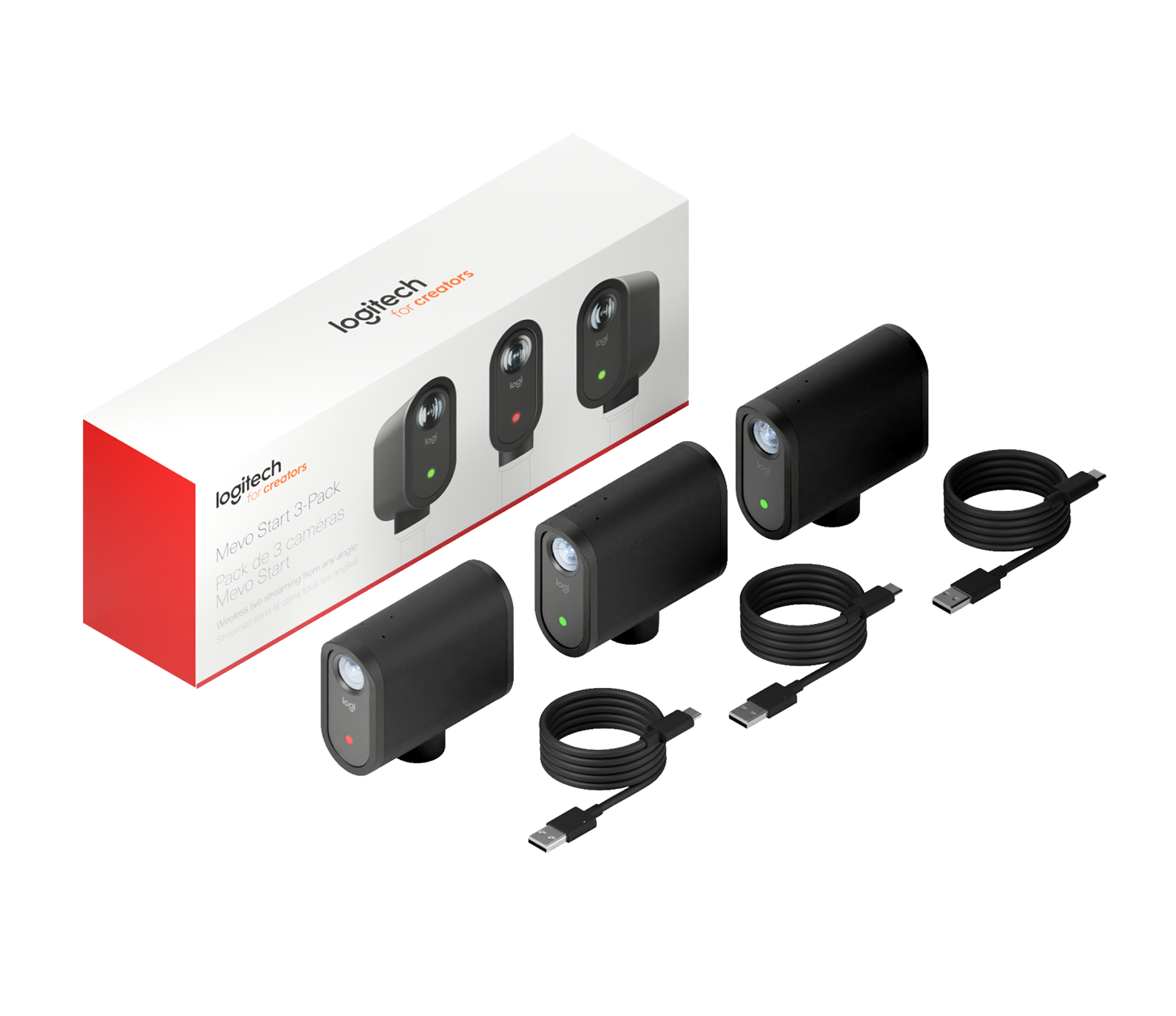 Refurbished Mevo Start 3-Pack - Black - View 2