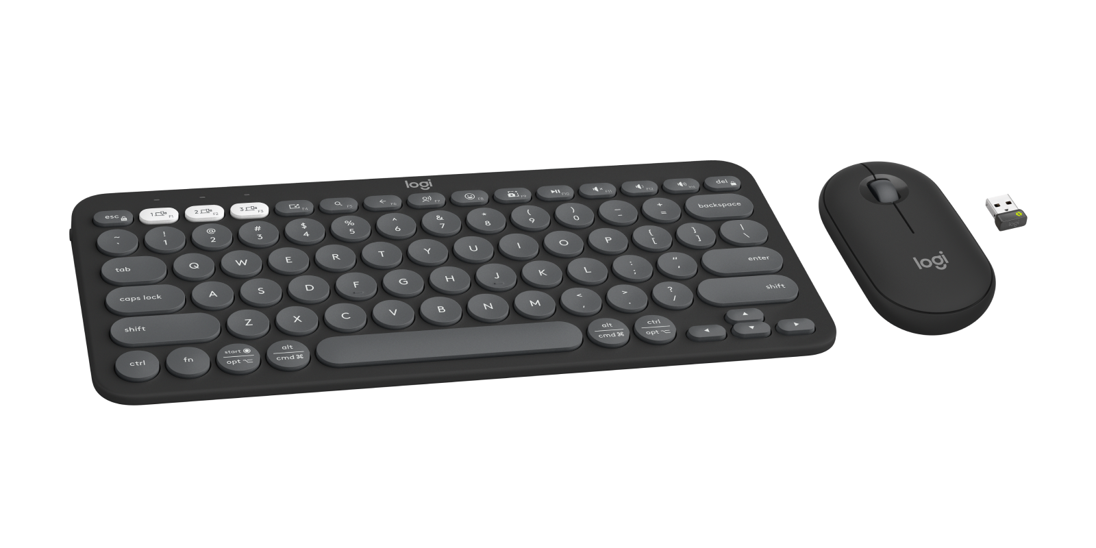 Pebble 2 Combo - Tonal Graphite - English US (QWERTY) - View 2