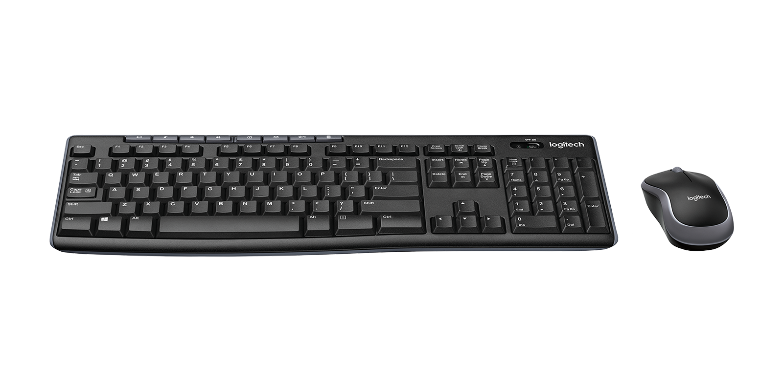 MK270 Wireless Keyboard and Mouse Combo - Black - English US (QWERTY) - View 2