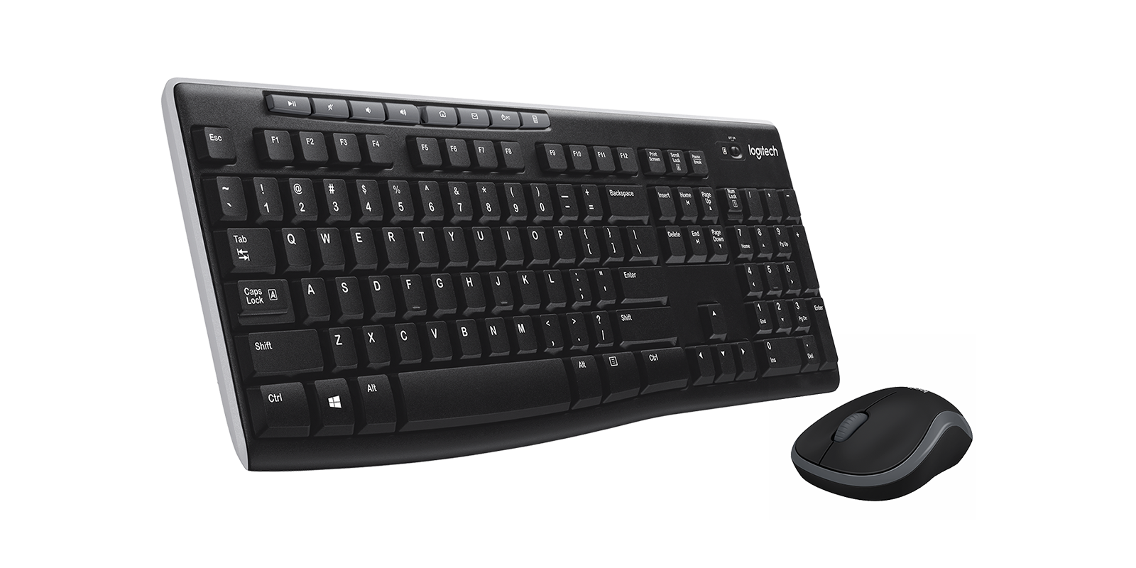 MK270 Wireless Keyboard and Mouse Combo - Black - English US (QWERTY) - View 3