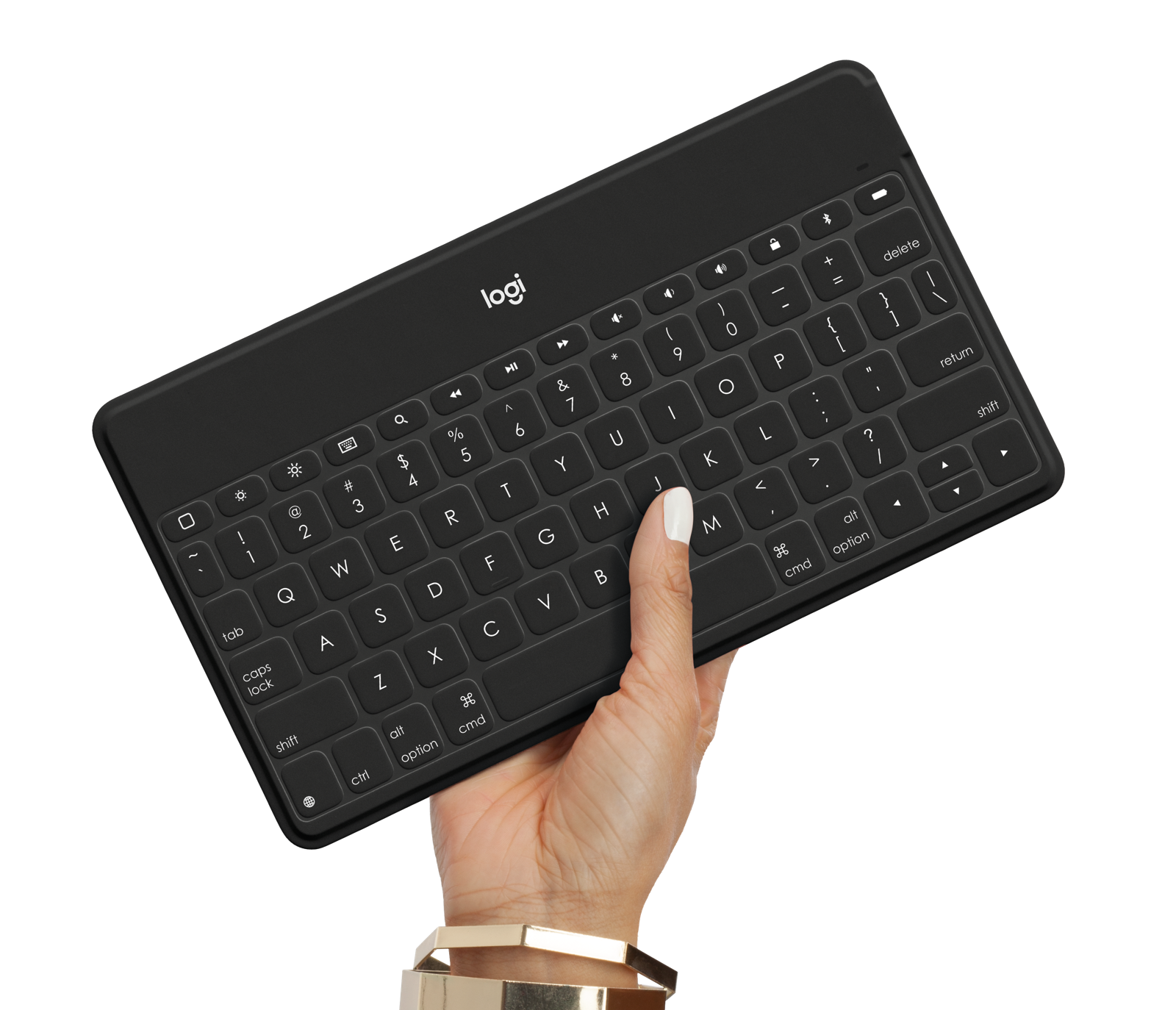 Keys-To-Go - Black Keyboard with White iPhone Stand - English US (QWERTY) - View 4