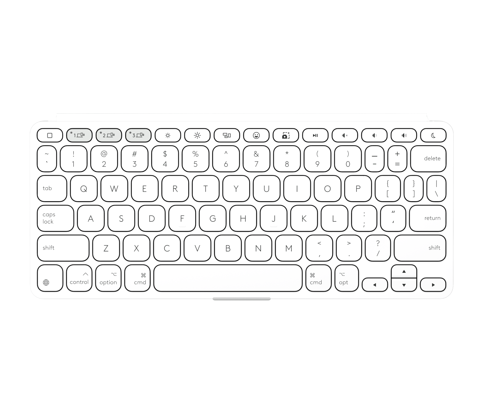 Keys-To-Go 2 for iPad - Pale Gray - English US (QWERTY) - View 2