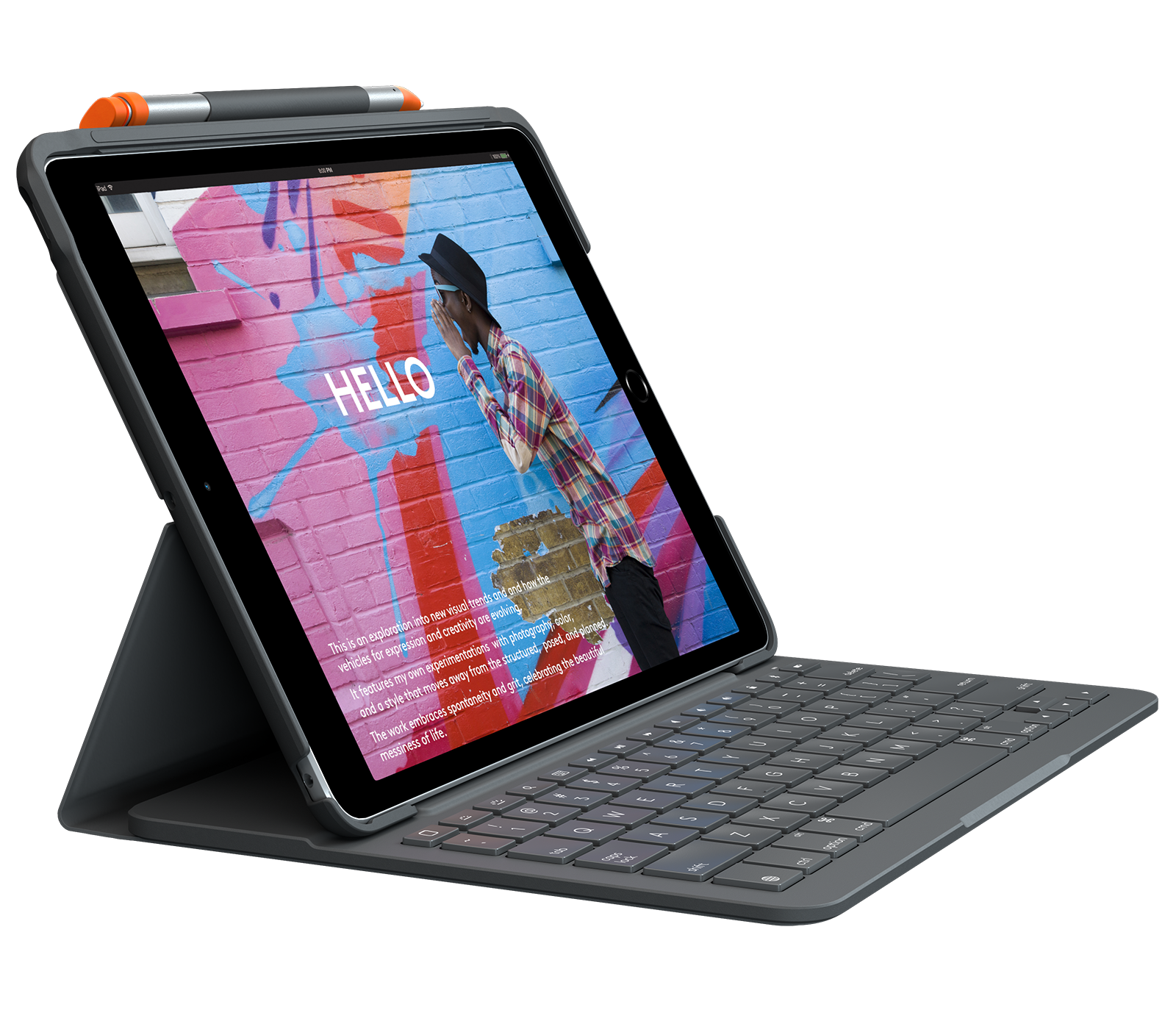 Slim Folio - Oxford Grey - English US (QWERTY) - View 6