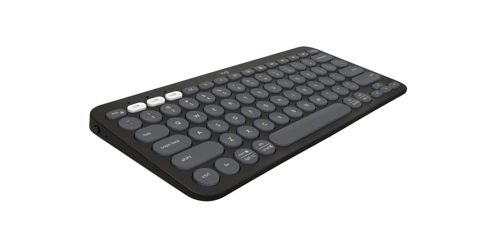 Pebble Keys 2 K380s - Tonal Graphite - English US (QWERTY) - View 2