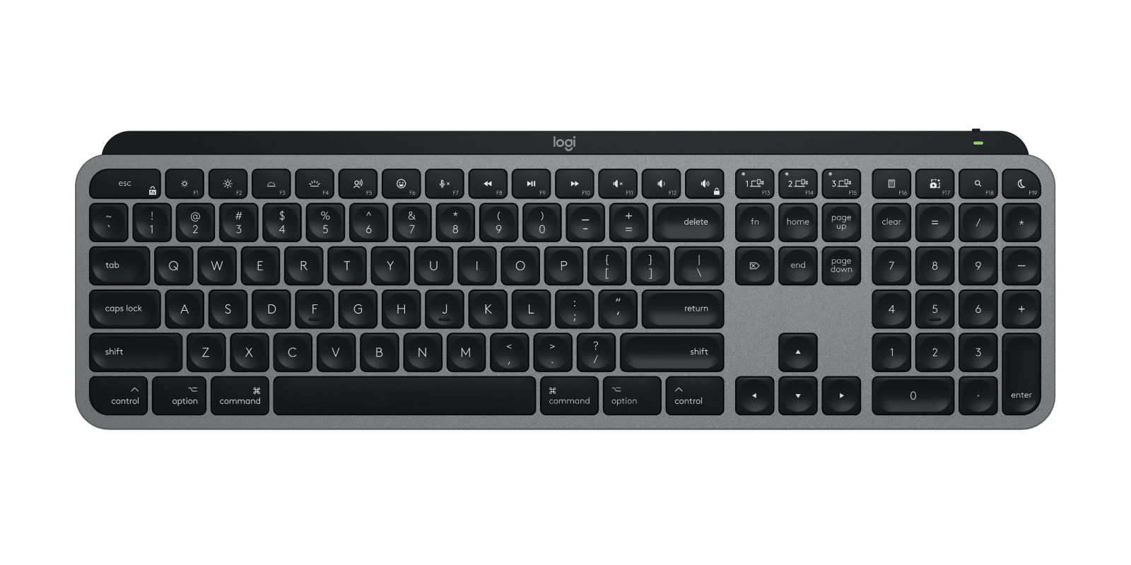 MX Keys S for Mac - Pale Grey - English US (QWERTY) - View 6