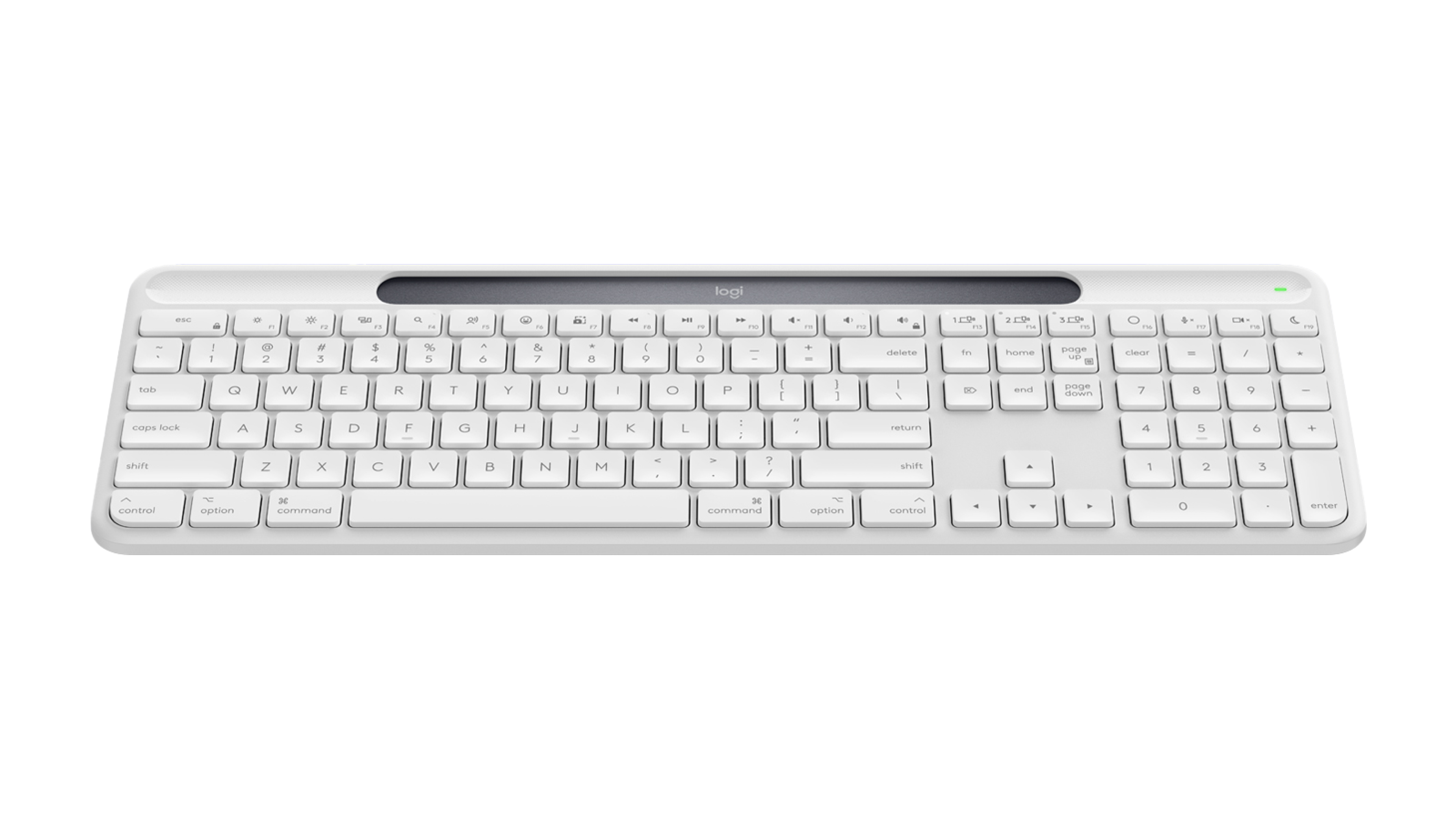 Signature Slim Solar+ for Mac wireless keyboard K980 - Off-white - English US - View 2