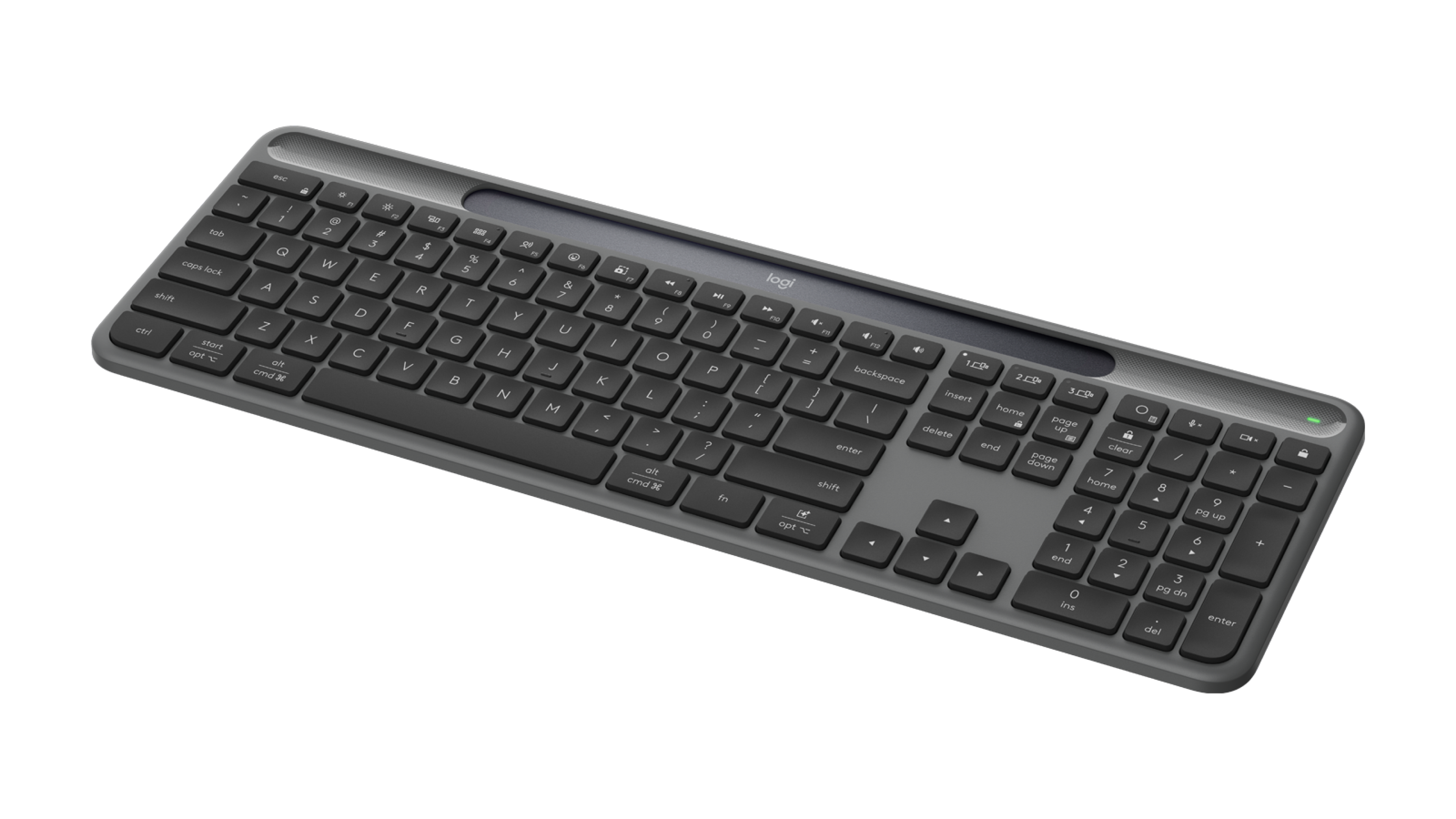 Signature Slim Solar+ wireless keyboard K980 - Graphite - English US (QWERTY) - View 4