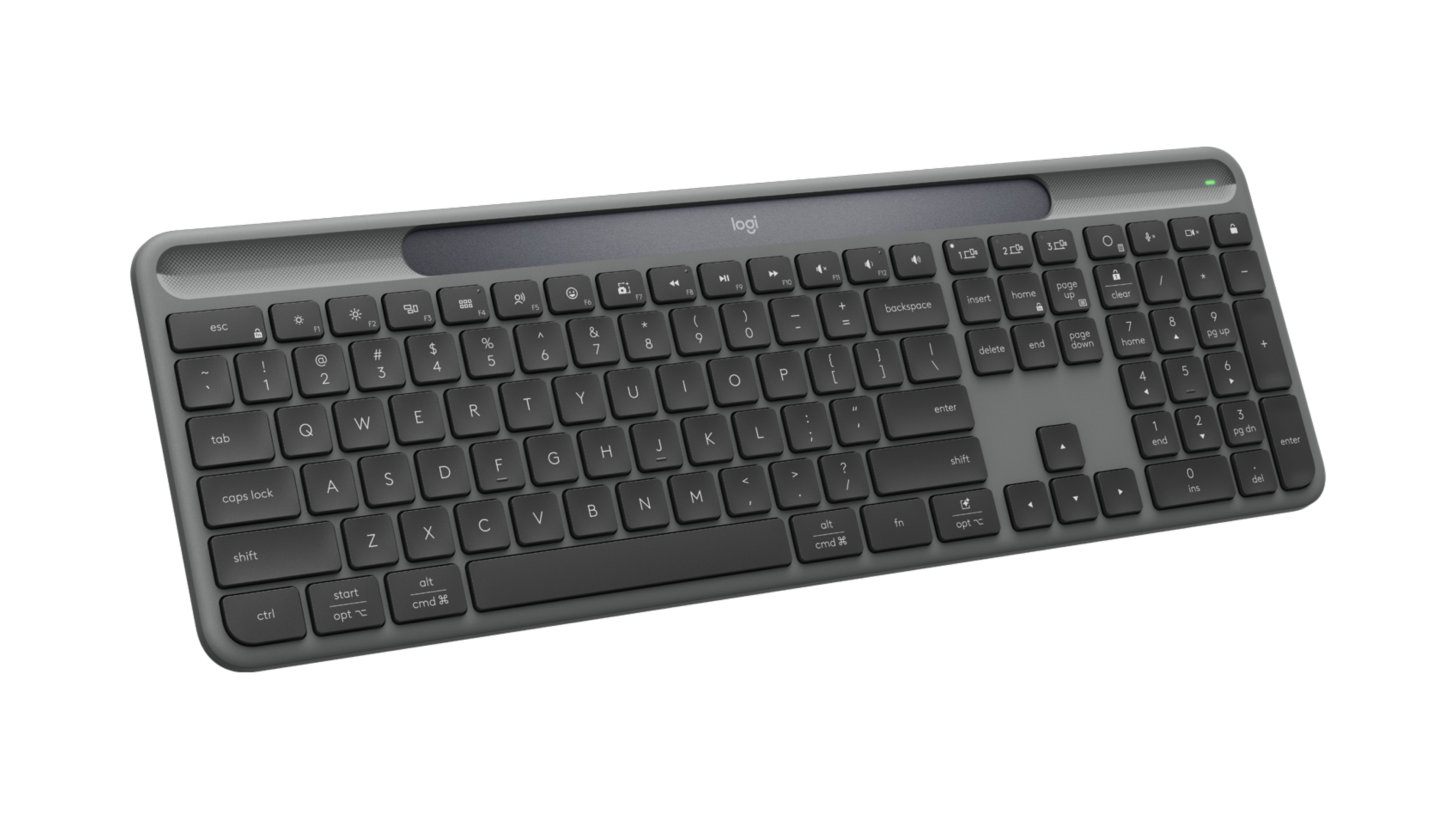 Signature Slim Solar+ wireless keyboard K980 - Graphite - English US (QWERTY) - View 5